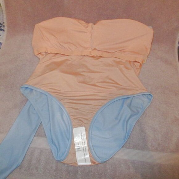 J Crew One Piece Swimsuit Size 20 Bow Shoulder Bra Full Coverage Coquette Fairy - Picture 6 of 8